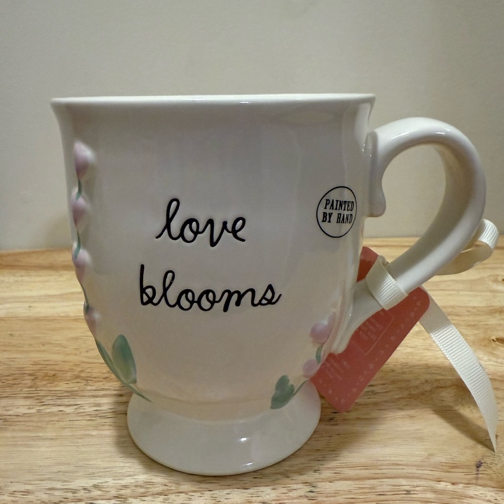 Rae Dunn White Love Blooms Mug